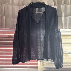 Anthropologie Blue Sheer Blouse